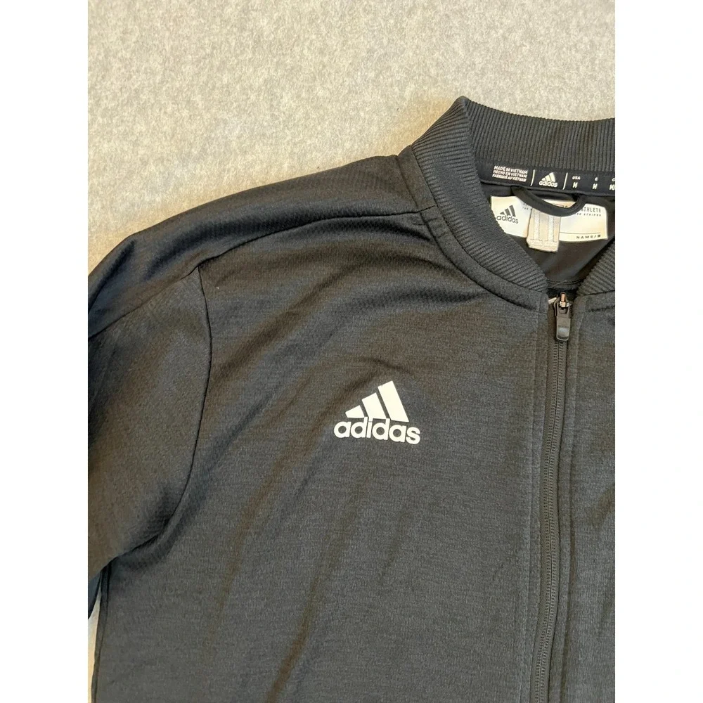Adidas Texas Dragon Track Jacket Men's Medium Black Full‎ Zip Bomber Climalite